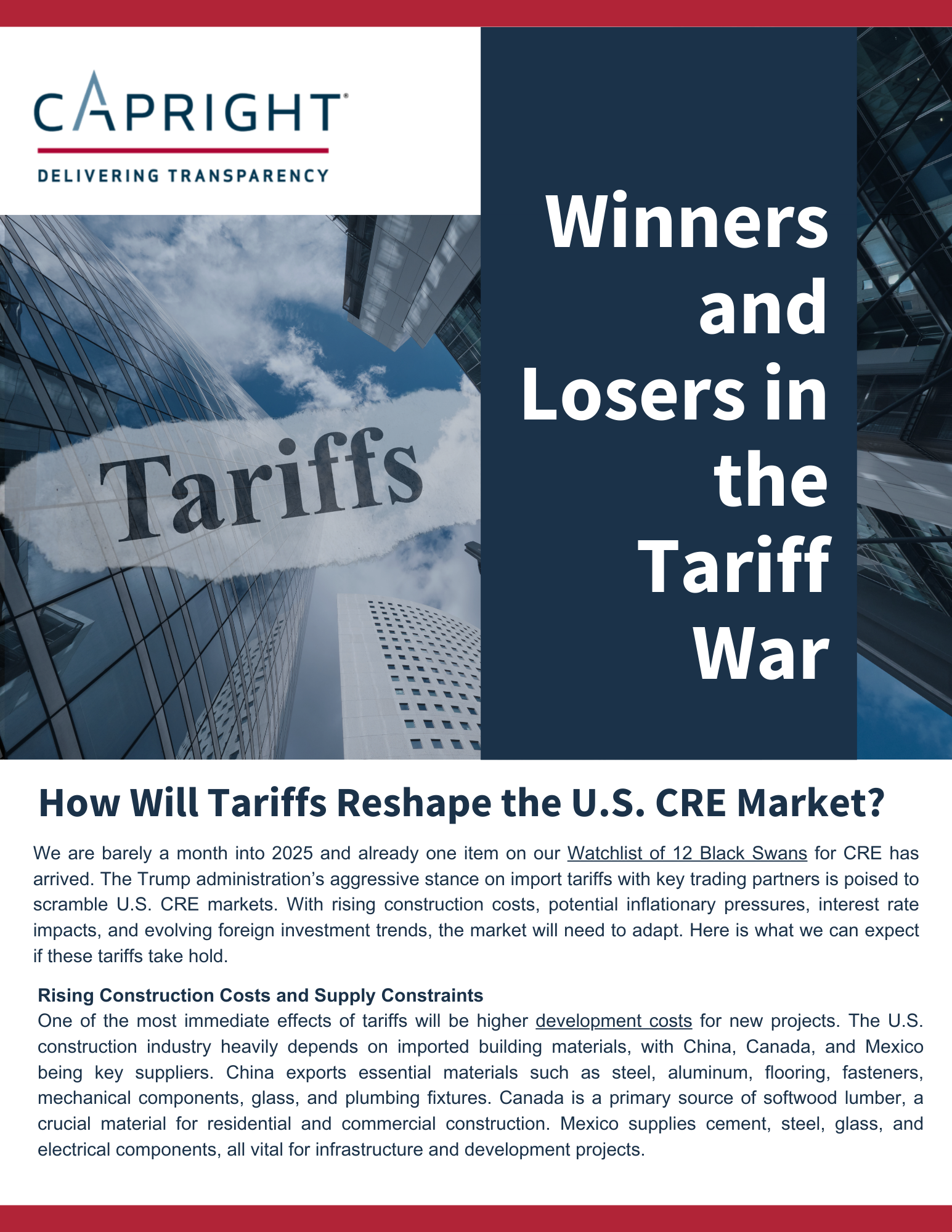 How Will Tariffs Reshape CRE